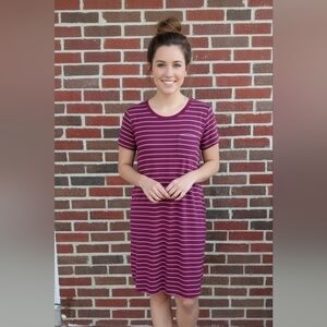 Arizona t-shirt dress size extra large Plum striped casual